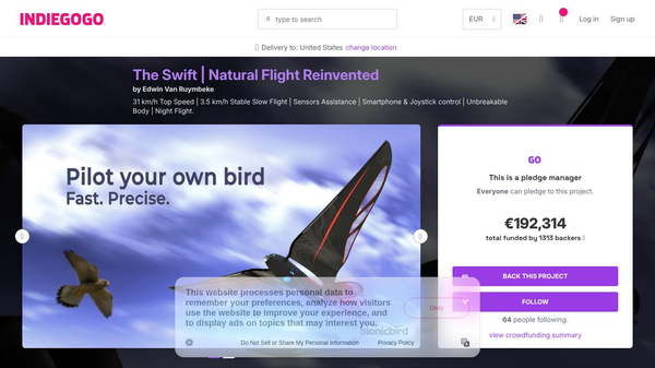 The Swift, bird-like flying robot