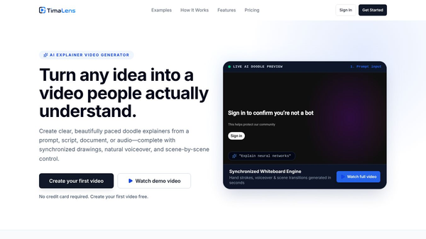 TimaLens — AI Whiteboard Video Explainer