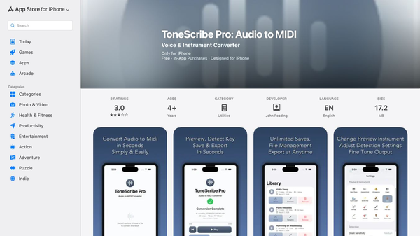 ToneScribe Pro — Audio to MIDI on iPhone