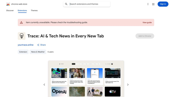 Trace: AI & Tech News in Every New Tab