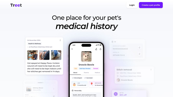 Treet — Your pet profile & diary