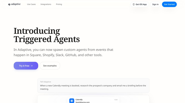 Triggered Agents by Adaptive