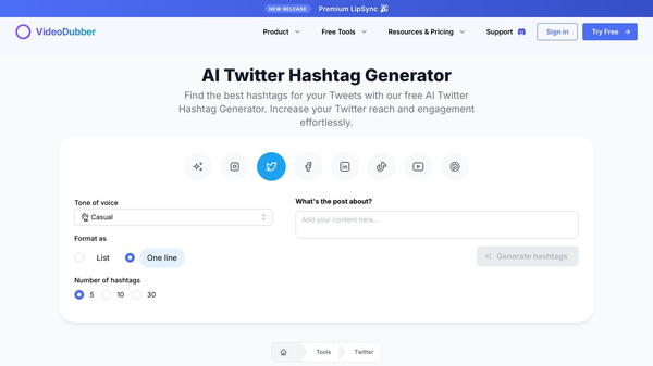 Twitter Hashtag generator