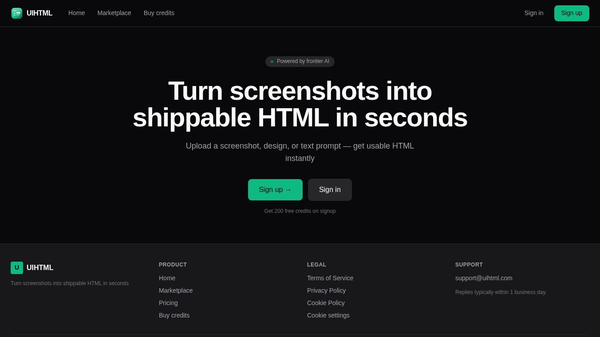 uihtml – Screenshot to HTML