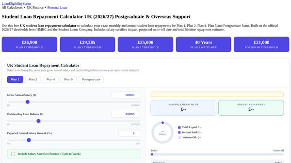 UK Student Loan Calculator