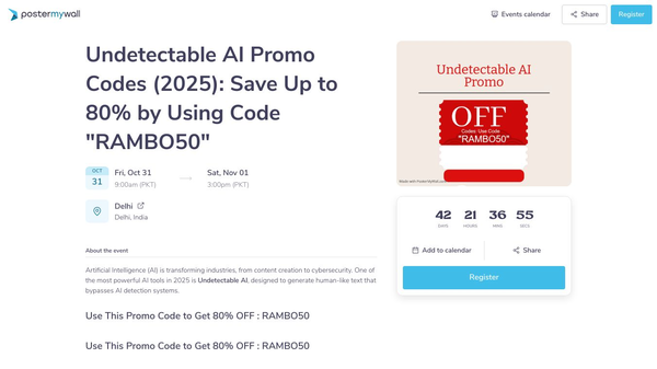 Undetectable Ai Promo Code: RAMBO50
