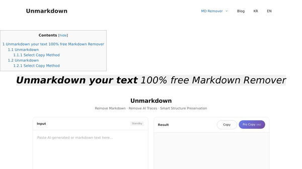Unmarkdown - Markdown Remover
