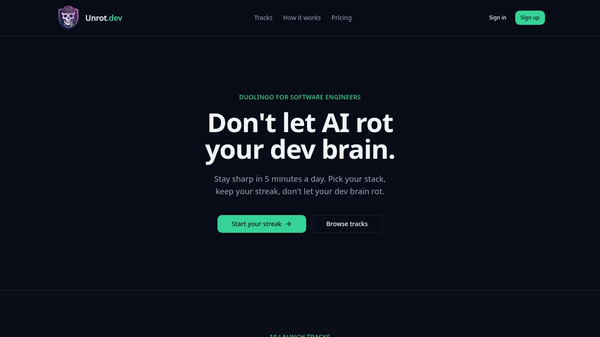Unrot.dev - Duolingo for devs
