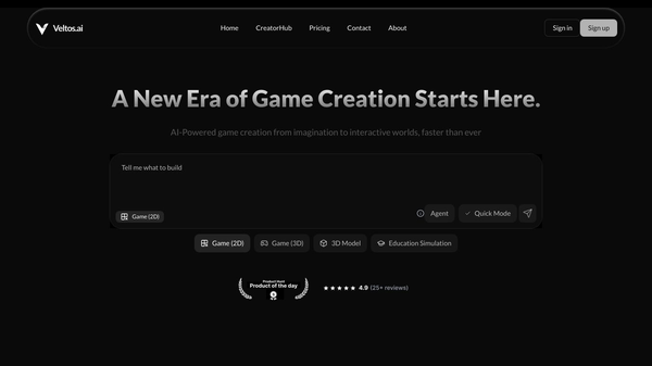 Veltos.ai 2.0 (AI game generator)