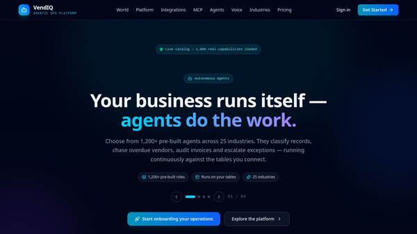 VendIQ · Agentic Ops Platform