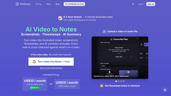 Vid2notes