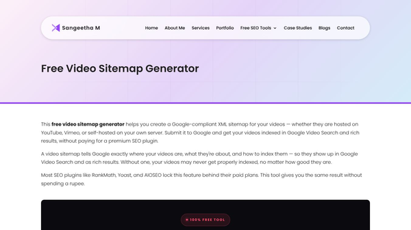 Video Sitemap Generator