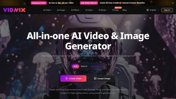 Vidnix AI: Create Cinematic Videos