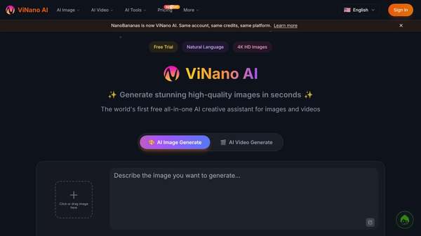 ViNano AI-image&video creation platform