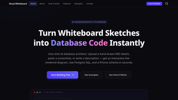 Visual Whiteboard → Schema Builder