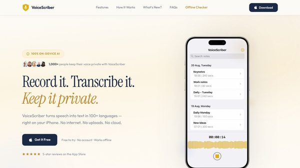 VoiceScriber AI: Offline Notes