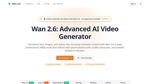Wan 2.6: Advanced AI Video Generator