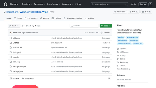 Webflow Collection Wipe