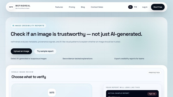 WeFindReal — AI Image Trust Checker