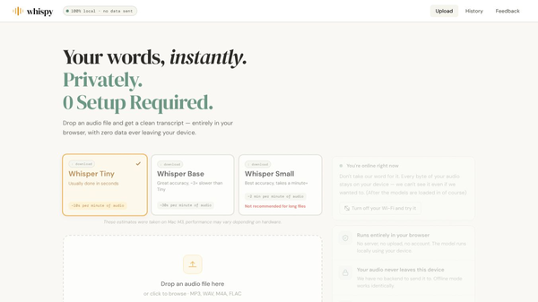 Whispy — Free Local Audio Transcription.