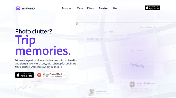 Wimemo - Travel photo map