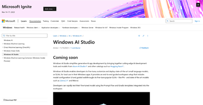 Windows AI Studio