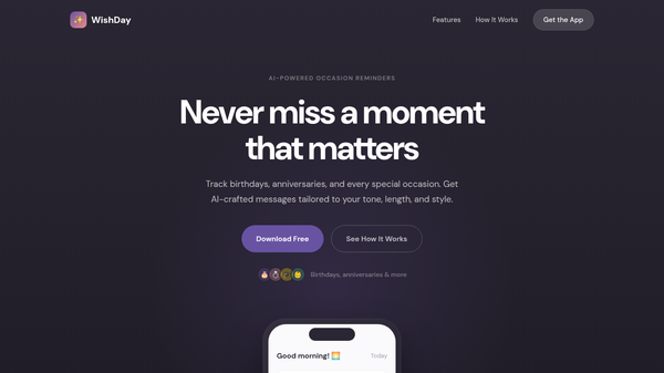 WishDay: AI Occasion Reminders & Wishes