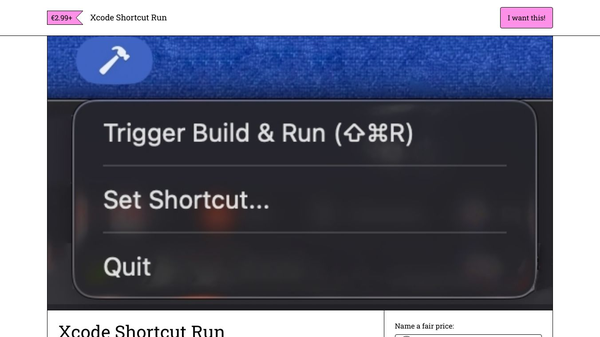 Xcode Shortcut Run for Vibe Coders