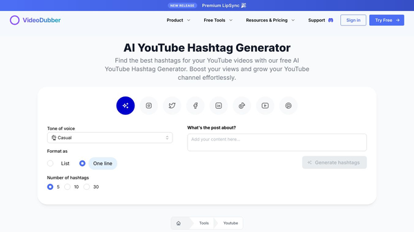 Youtube Hashtag Generator