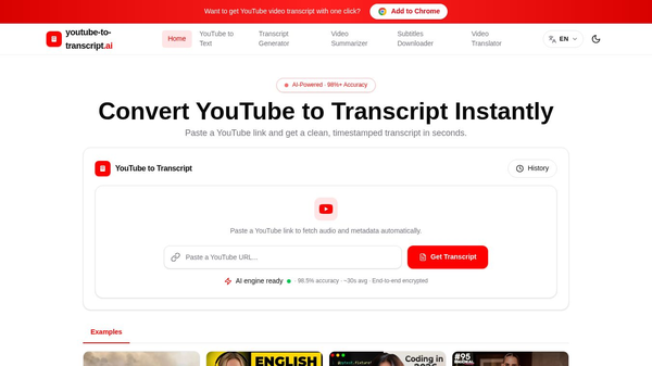 YouTube to Transcript AI
