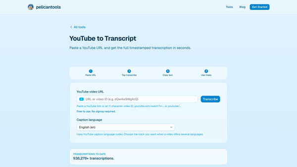 Youtube Transcription Tool