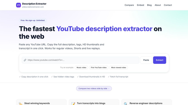YT Description Extractor