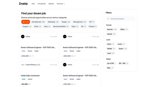 Znaidy - AI-powered IT job aggregator