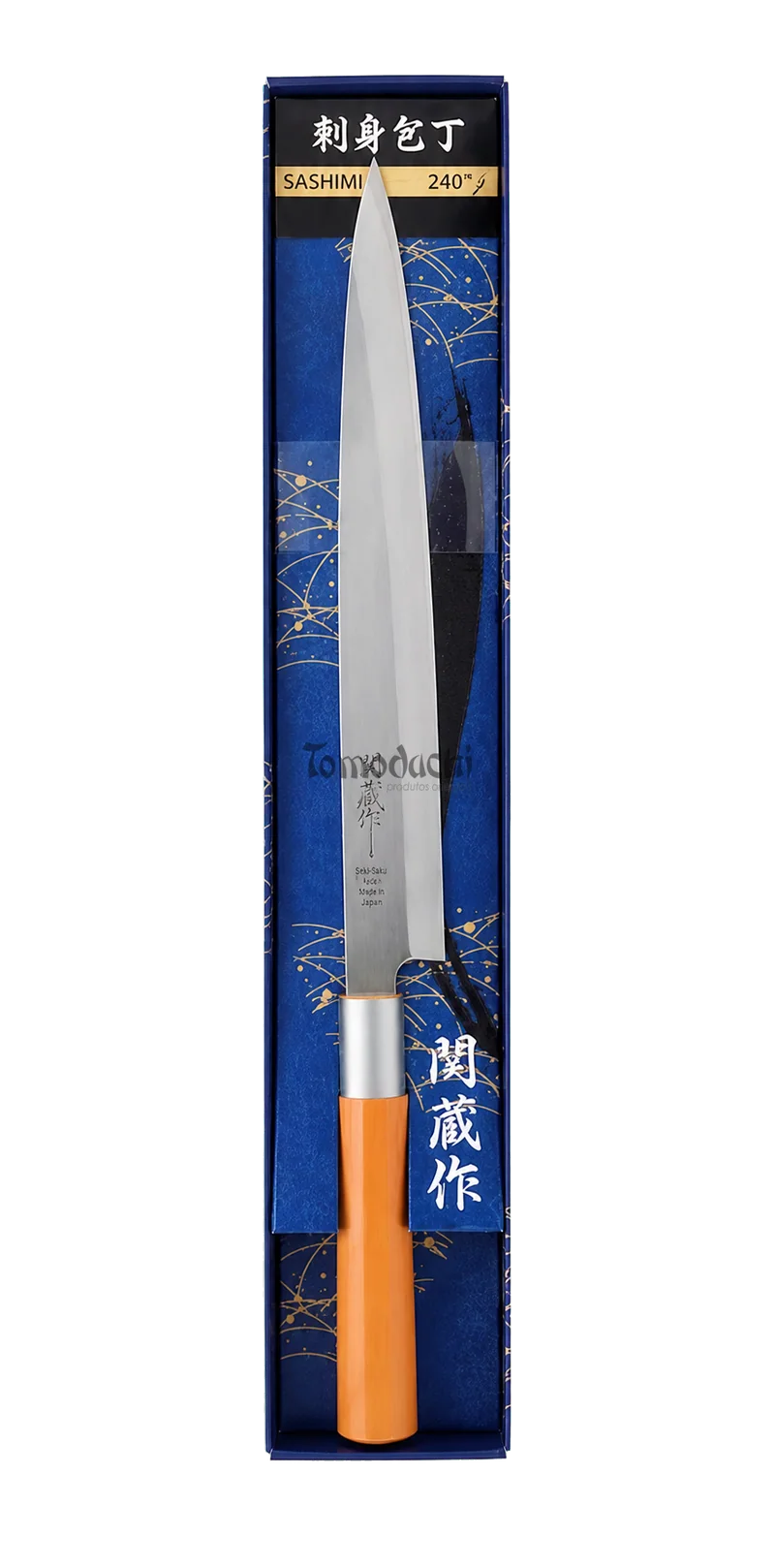 Faca de Cor Laranja P/ Sashimi Zendai