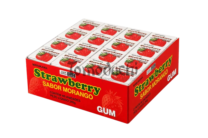 Caixa de Chiclete de Morango Marukawa