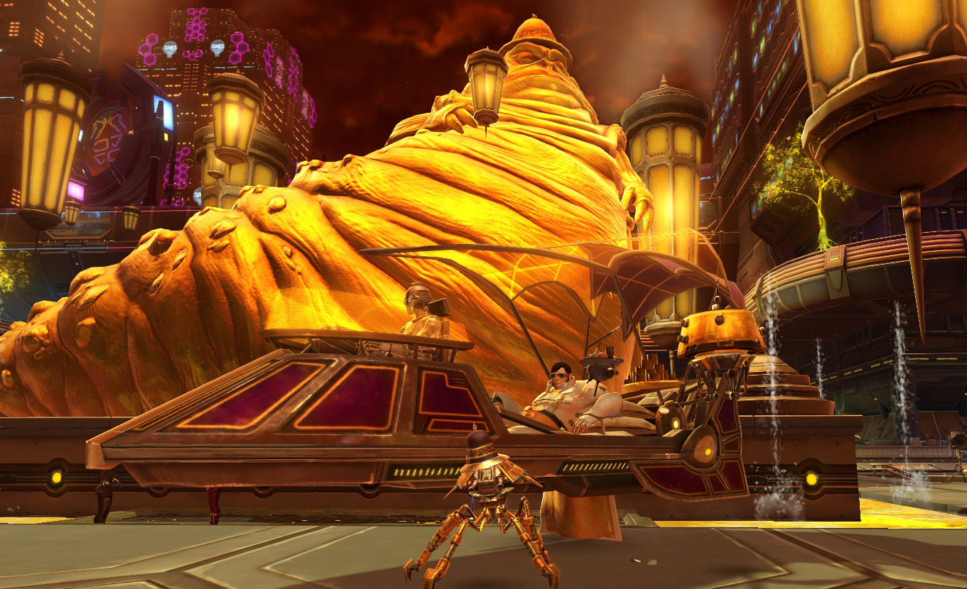 Kingley with benefactor, luxury ride and golden droid posse
