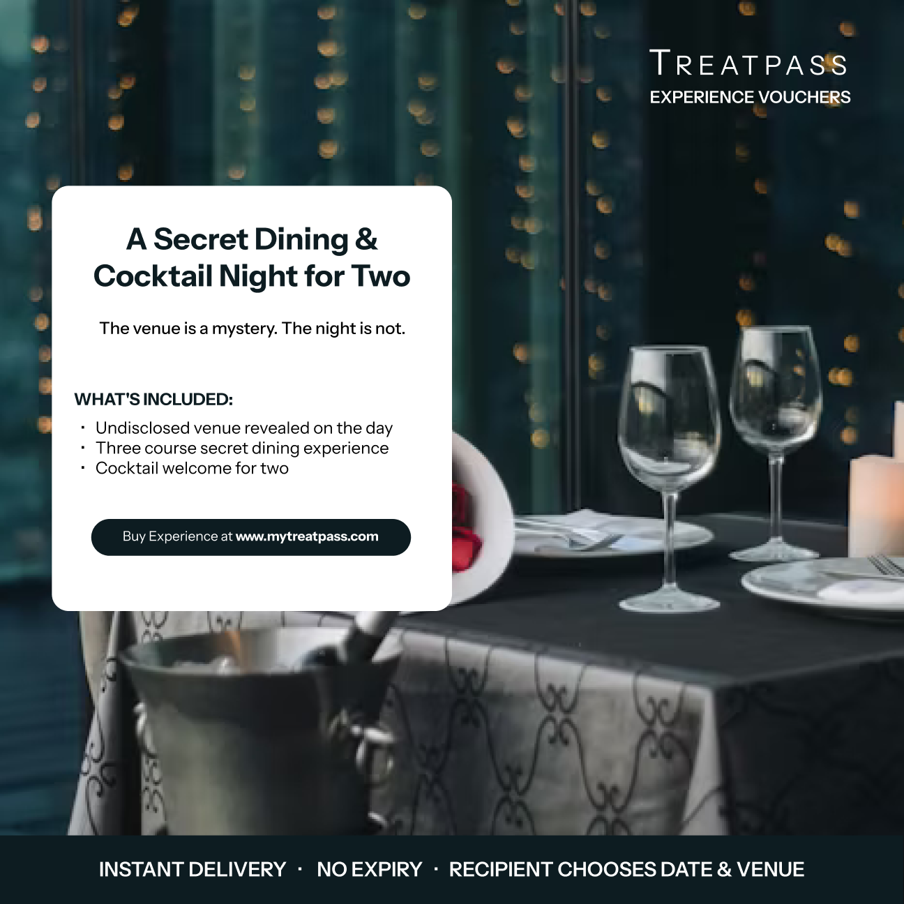 A Secret Dining & Cocktail Night for Two