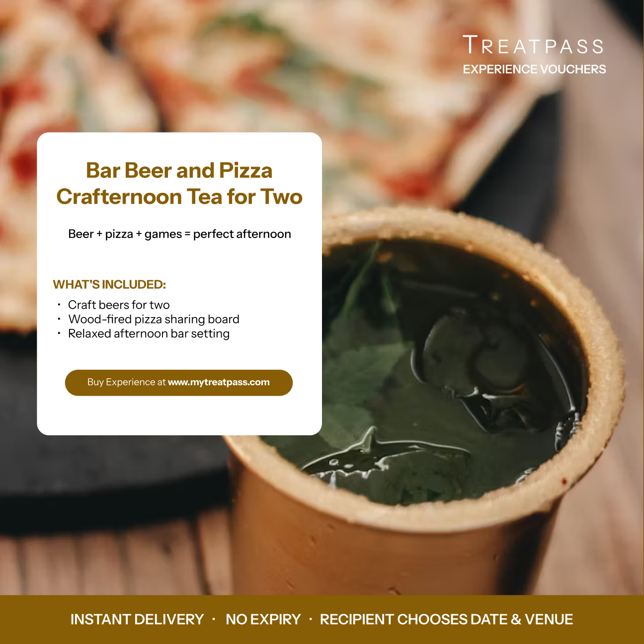 Bar Beer and Pizza Crafternoon Tea for Two