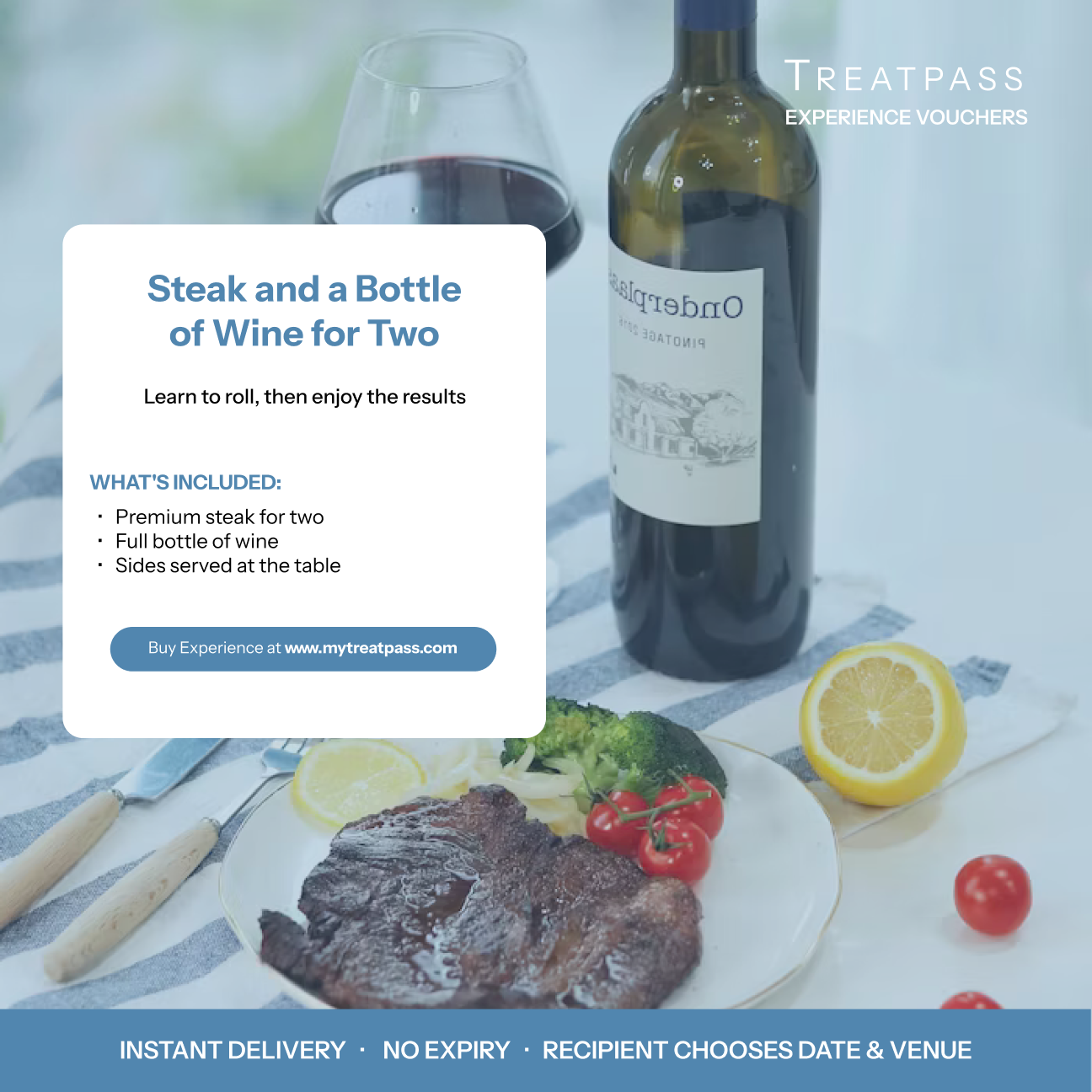 Steak and a Bottle of Wine for Two