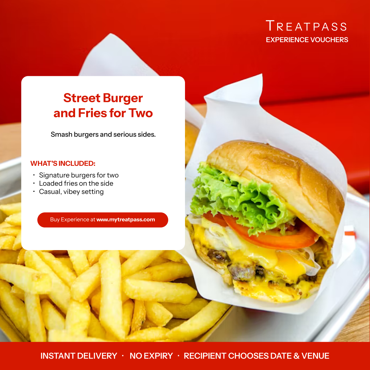 Street Burger and Fries for Two