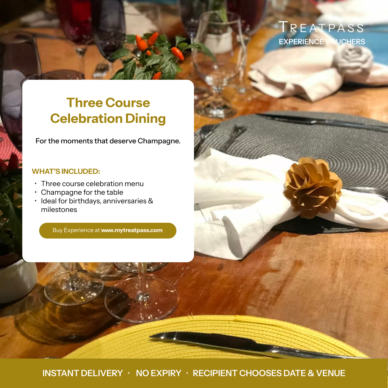 Three Course Champagne Celebration Dining