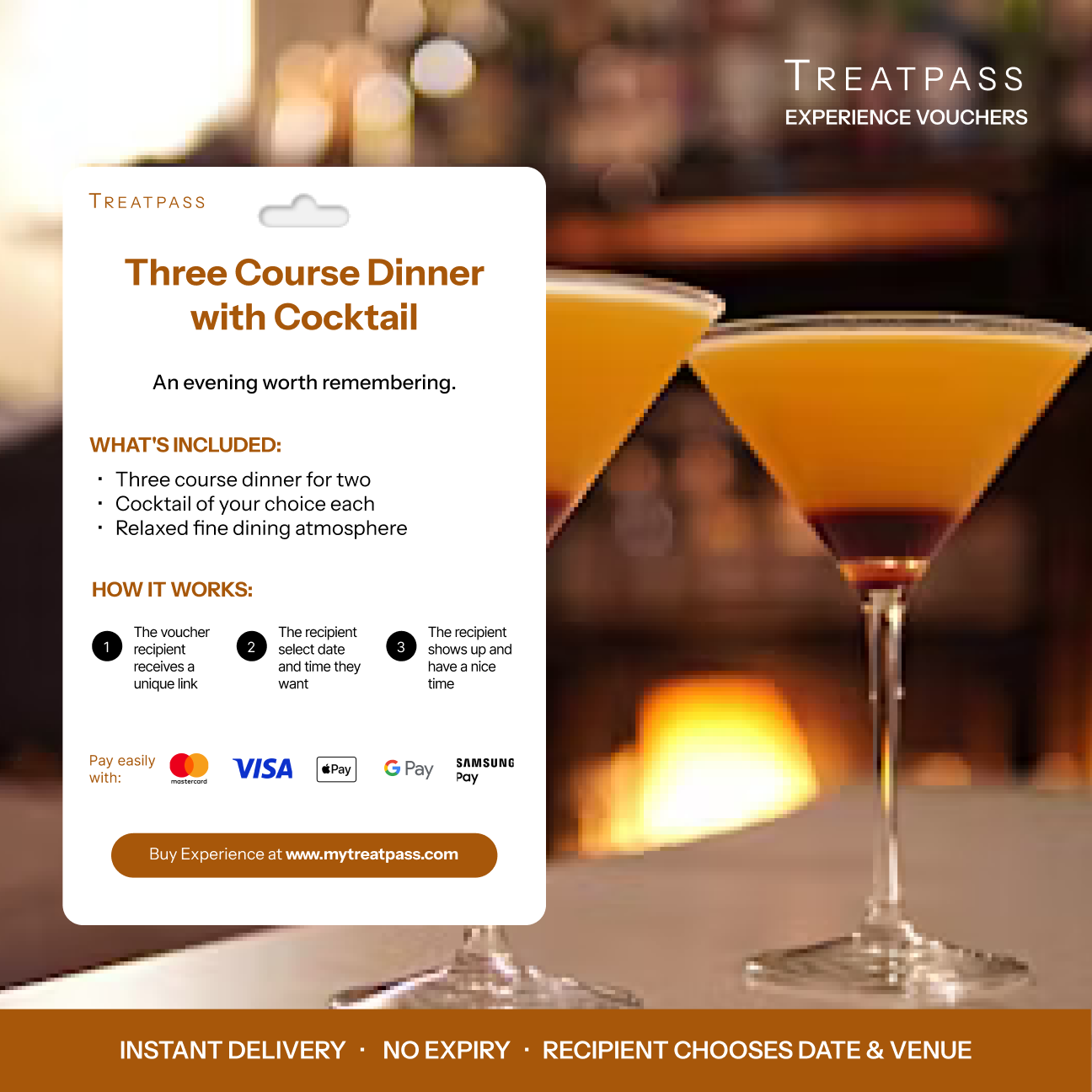 Three Course Dinner with Cocktail