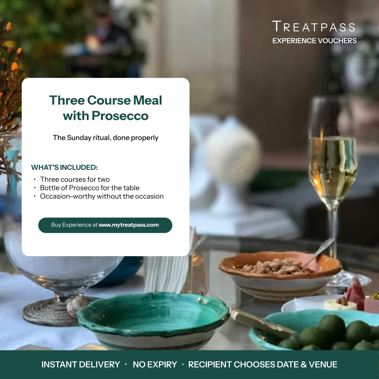 Three Course Meal with Prosecco