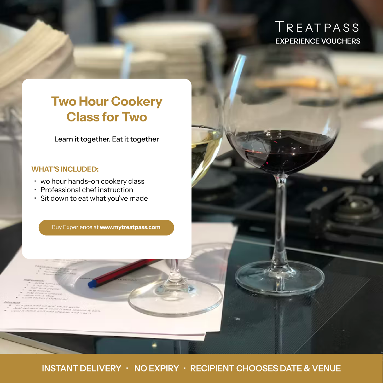 Two Hour Cookery Class for Two