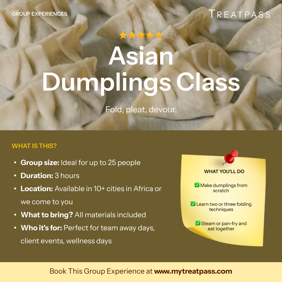 Asian Dumplings Class group experience – TreatPass Africa