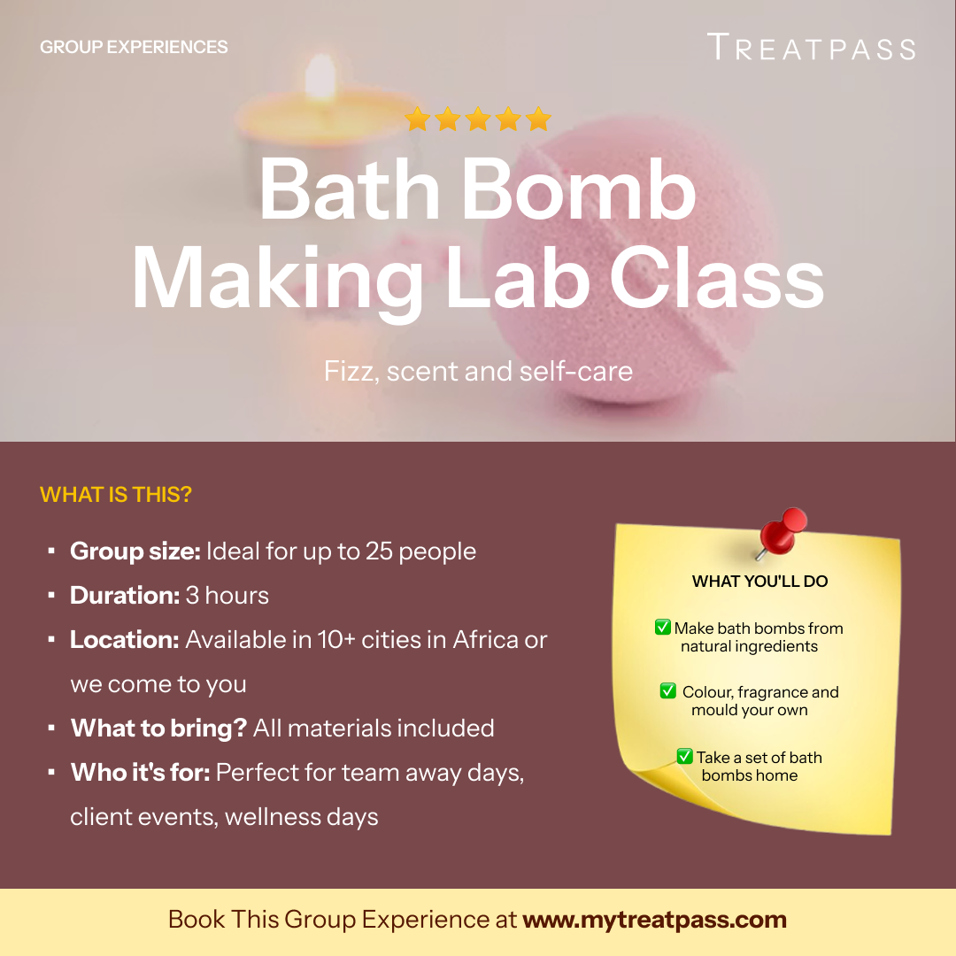 Bath Bomb Making Lab group experience – TreatPass Africa
