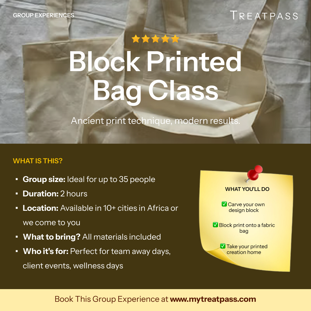 Block Printed Bag Class group experience – TreatPass Africa