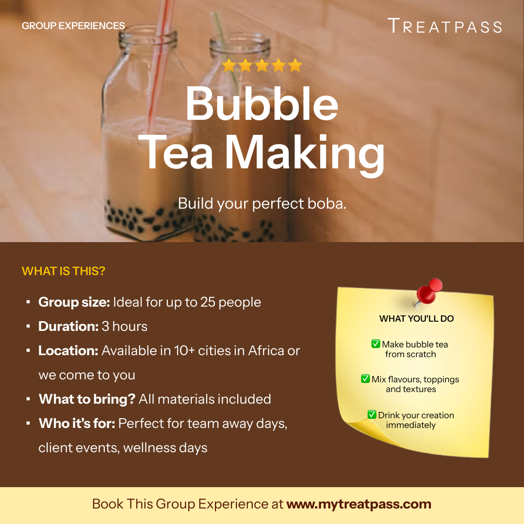 Bubble Tea Making group experience – TreatPass Africa