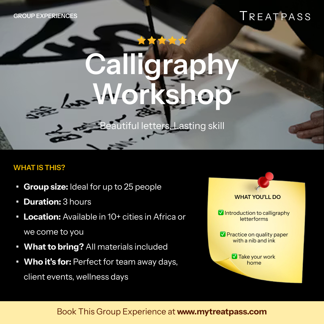 Calligraphy Workshop group experience – TreatPass Africa