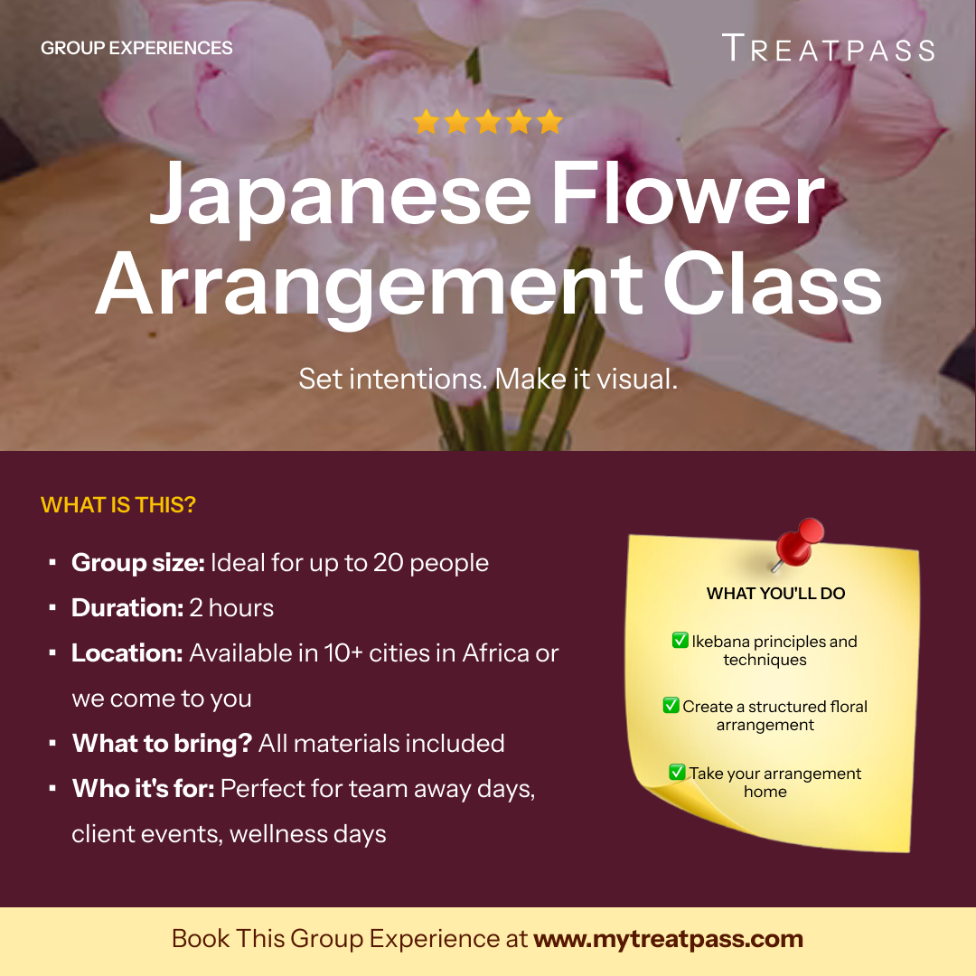 Japanese Flower Arrangement Class group experience – TreatPass Africa